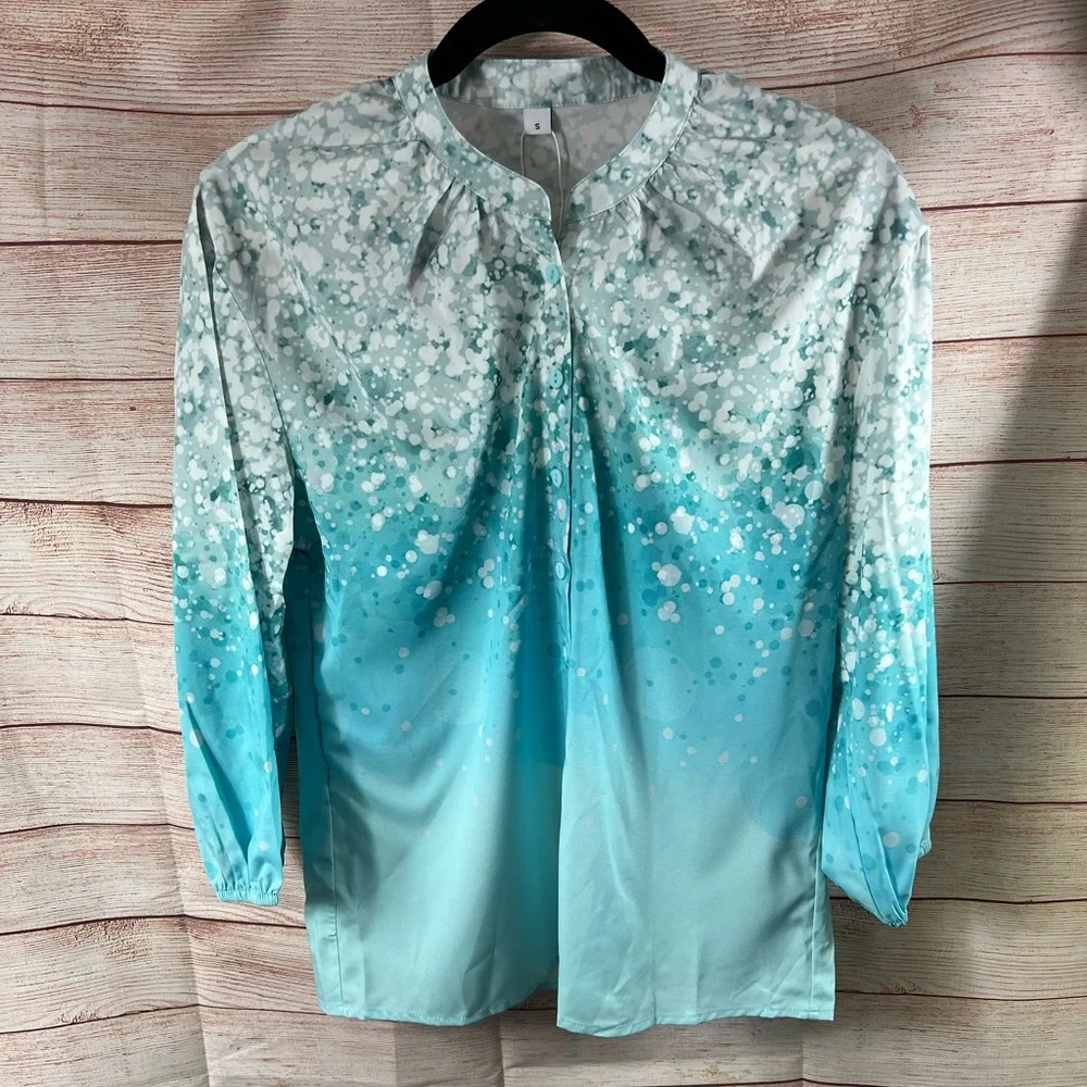 Made with Love Teal Bubbles Top - Picture 1 of 4